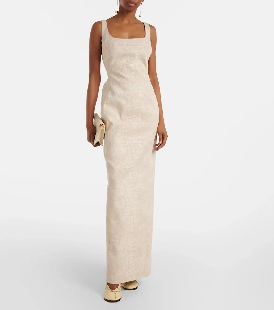 Jacquemus De-Nîmes croc-effect cotton maxi dress | Thumbnail 2