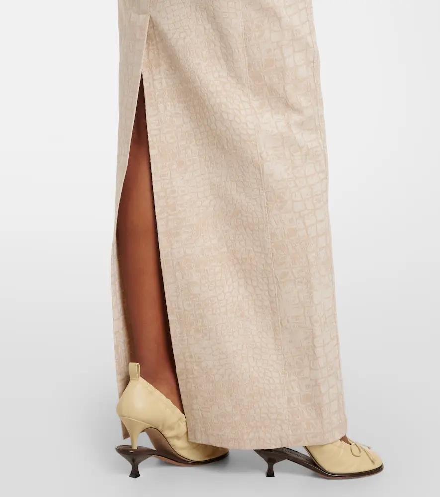 Jacquemus De-Nîmes croc-effect cotton maxi dress | Thumbnail 4