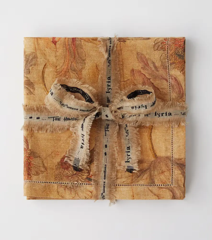 The House of Lyria Otus set of 2 printed linen napkins | Thumbnail 3