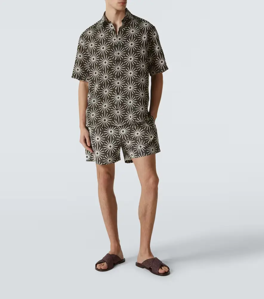 Frescobol Carioca Castro printed linen bowling shirt | Thumbnail 2