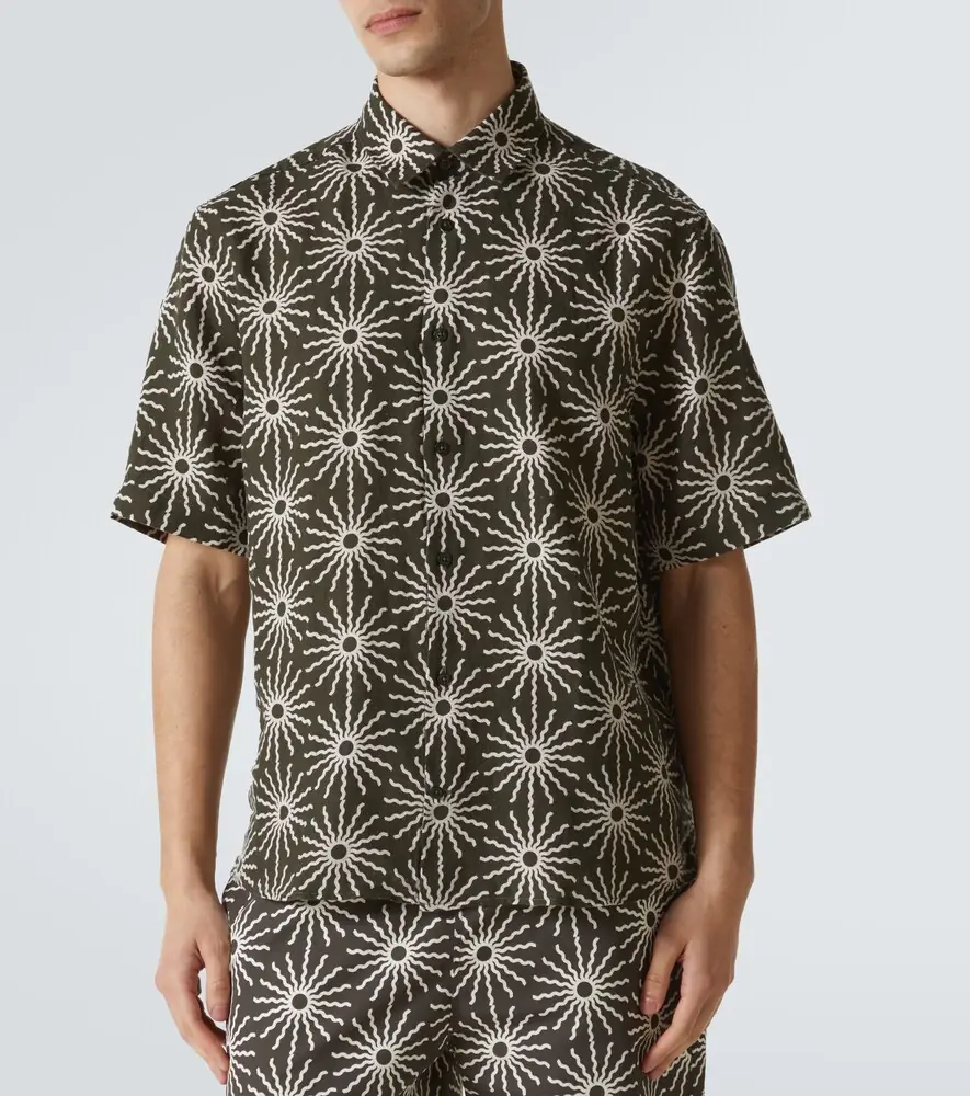 Frescobol Carioca Castro printed linen bowling shirt | Thumbnail 3