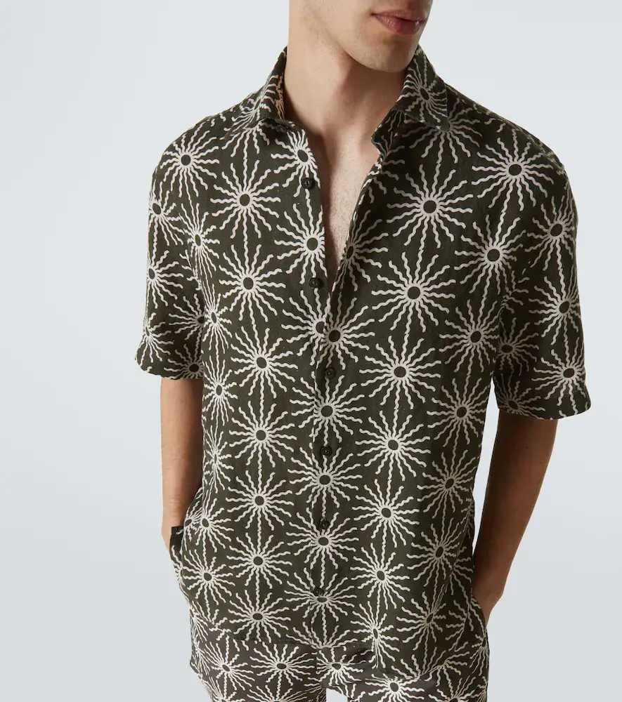Frescobol Carioca Castro printed linen bowling shirt | Thumbnail 4