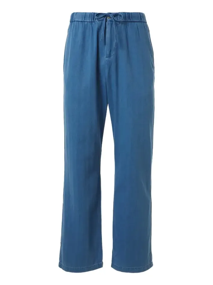 Rocha herringbone cotton twill wide-leg pants