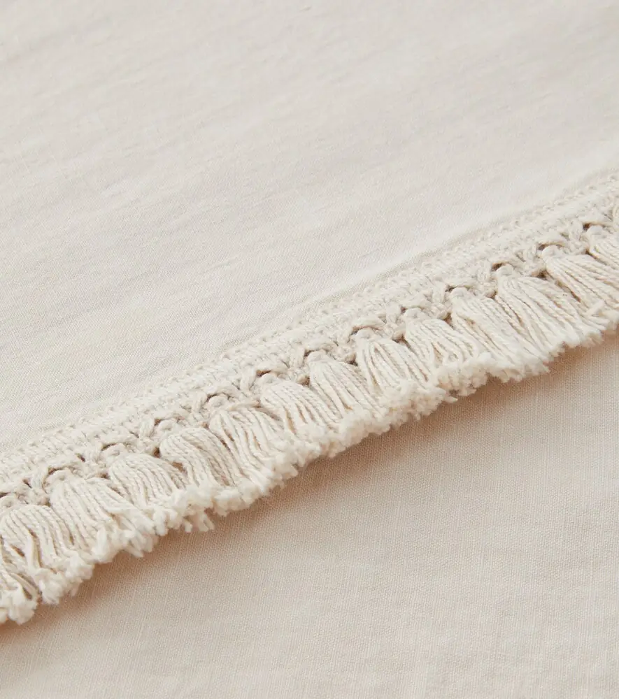 Once Milano Large fringed linen tablecloth | Thumbnail 2