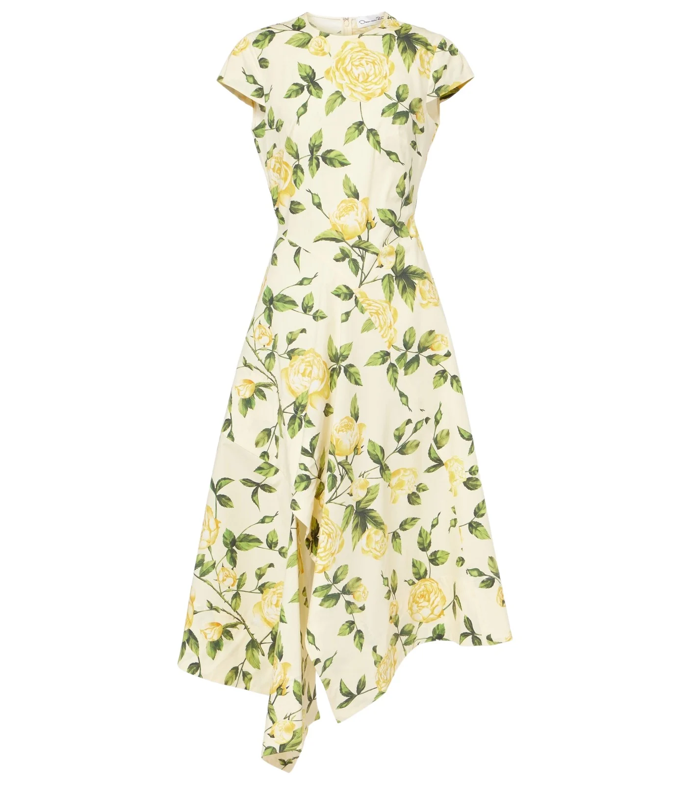 Floral cotton-blend poplin midi dress Floral cotton-blend poplin midi dress