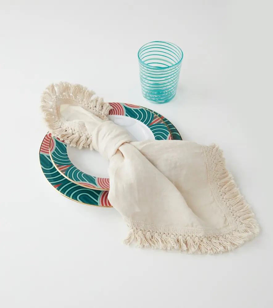 Once Milano Set of two fringed napkins | Thumbnail 3