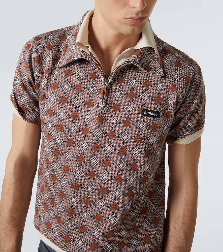 Miu Miu Jacquard silk piqué polo shirt | Thumbnail 2