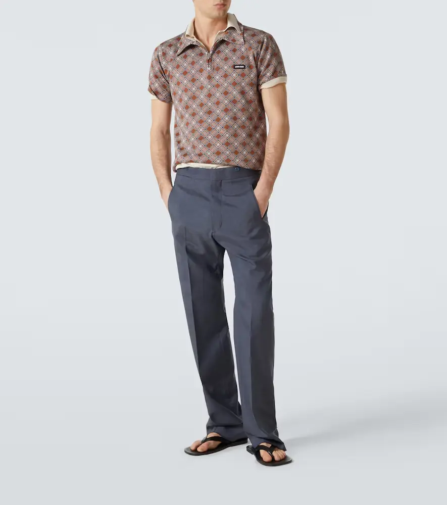 Miu Miu Jacquard silk piqué polo shirt | Thumbnail 4