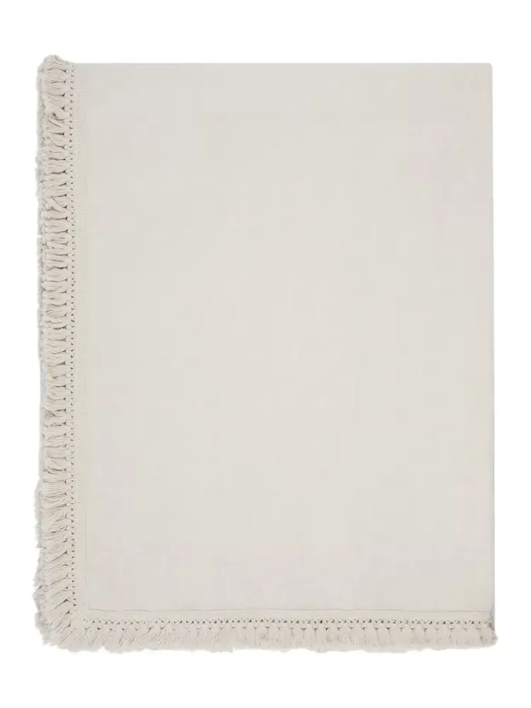 Once Milano Medium fringed linen tablecloth