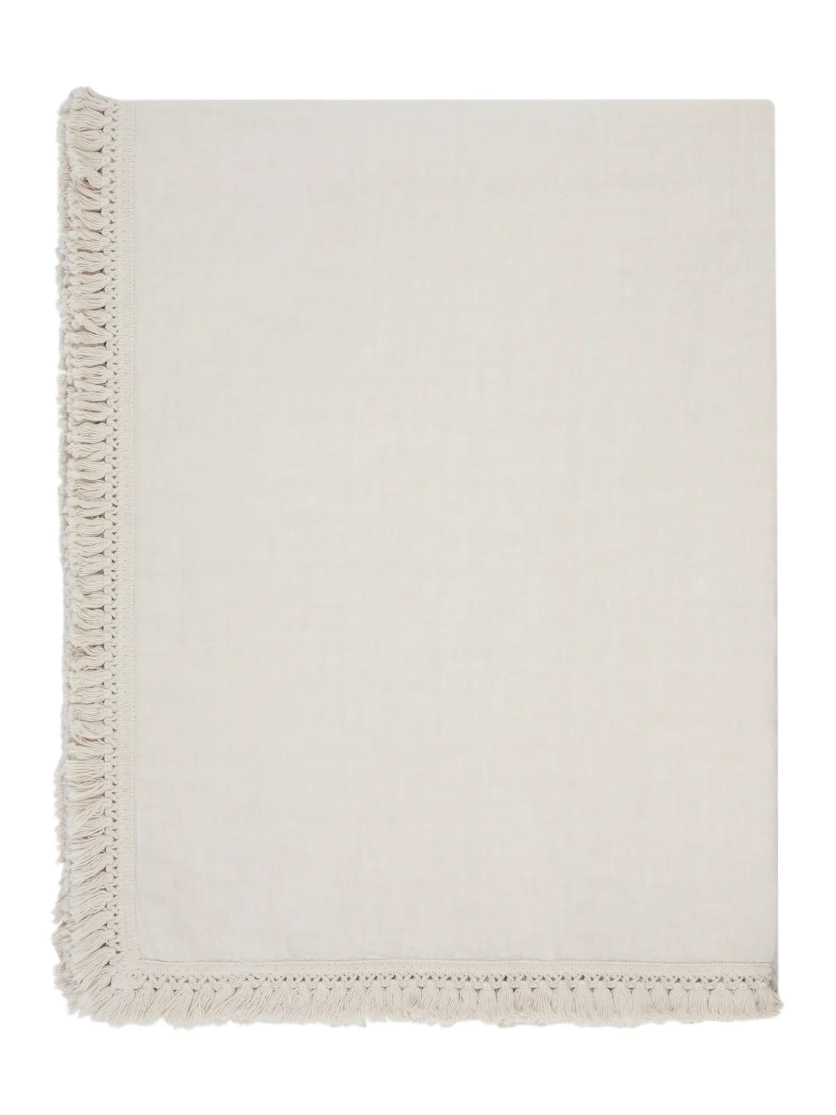Once Milano Medium fringed linen tablecloth