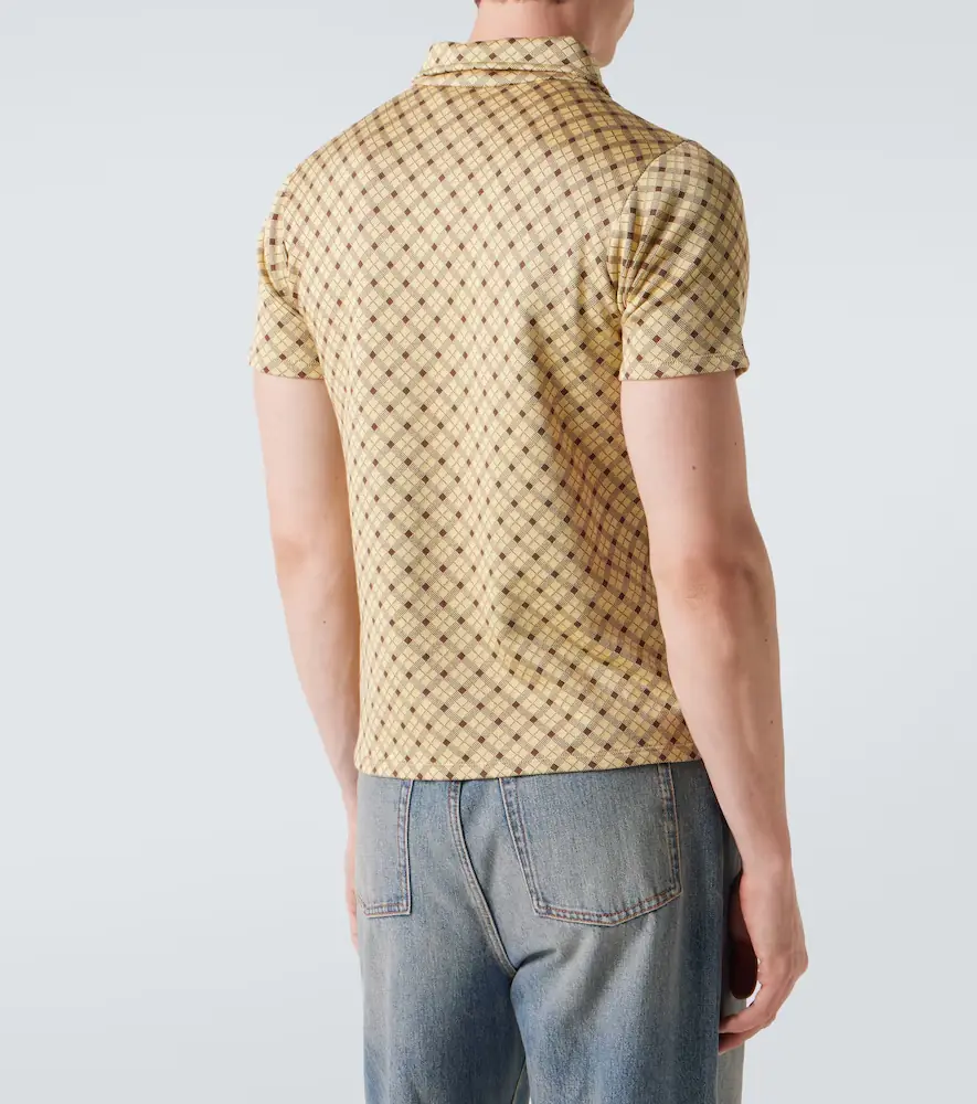 Miu Miu Checked silk piqué polo shirt | Thumbnail 2