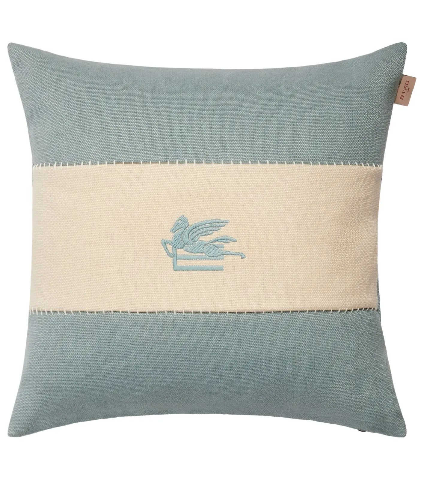 Etro Pegaso embroidered linen cushion