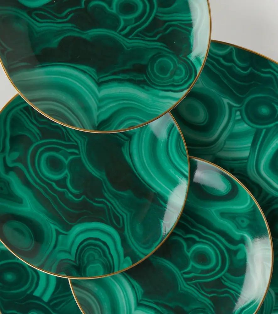 L'Objet Malachite set of 4 canapé plates | Thumbnail 2