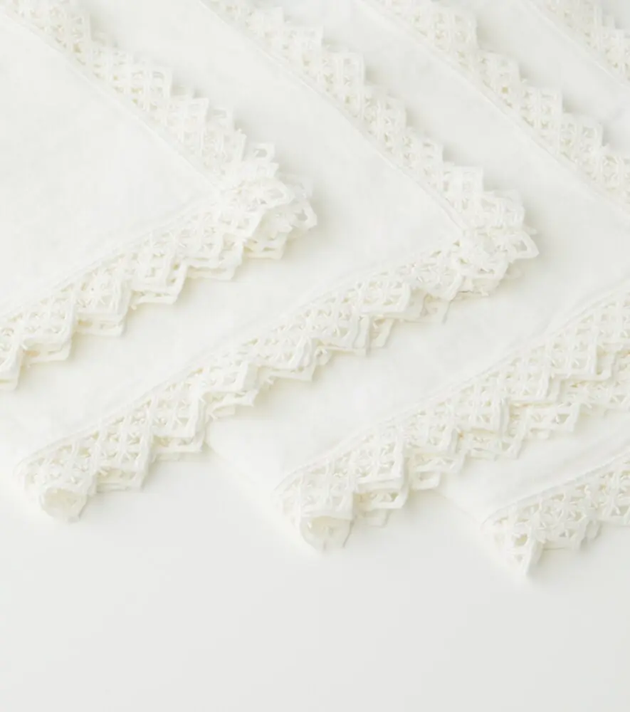Once Milano Set of 4 macramé linen napkins | Thumbnail 2
