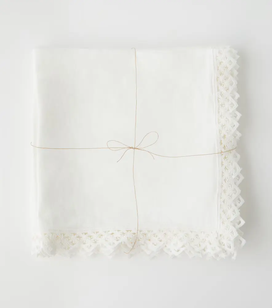 Once Milano Set of 4 macramé linen napkins | Thumbnail 3