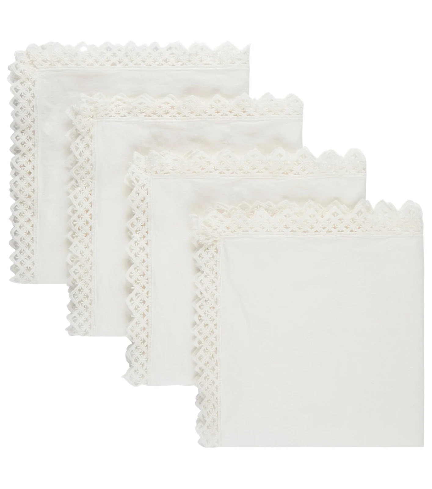 Once Milano Set of 4 macramé linen napkins