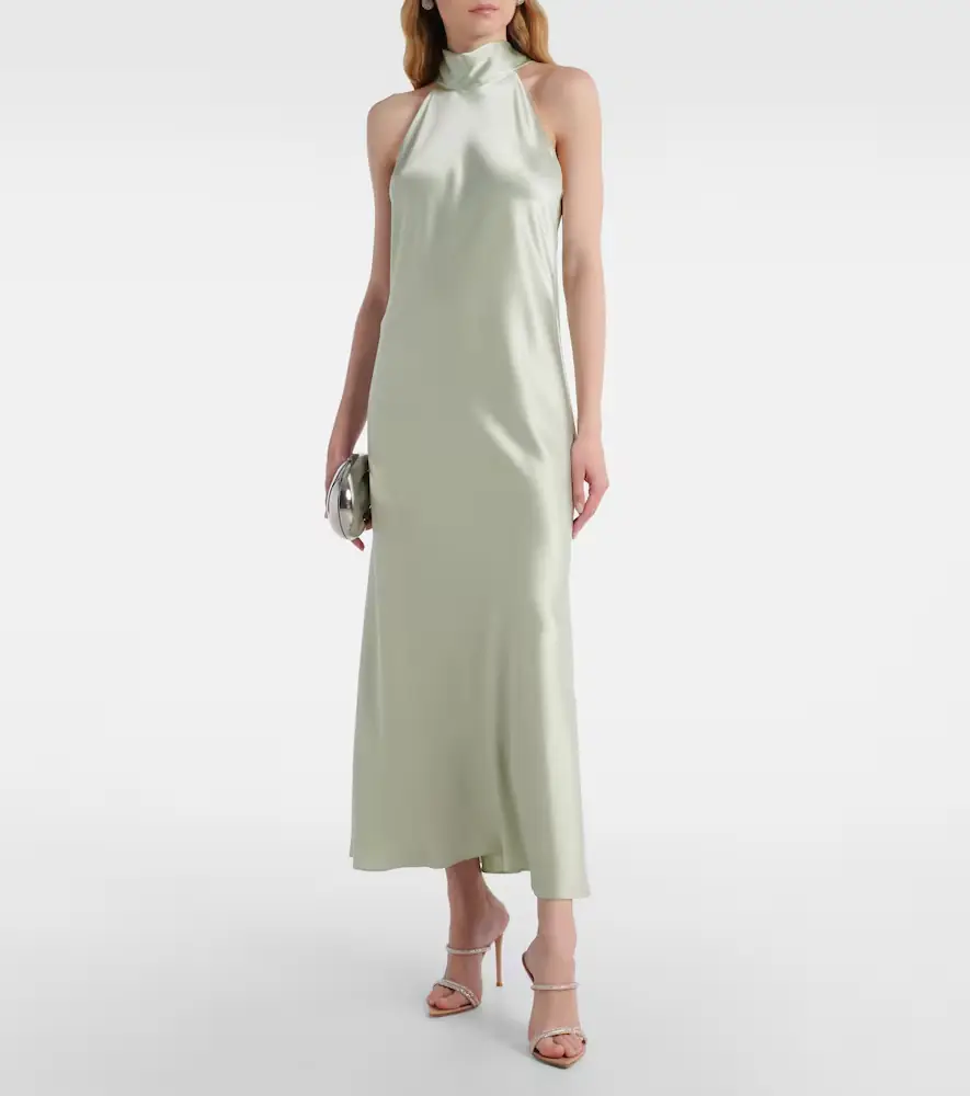 Galvan Sienna scarf-detail satin maxi dress | Thumbnail 2