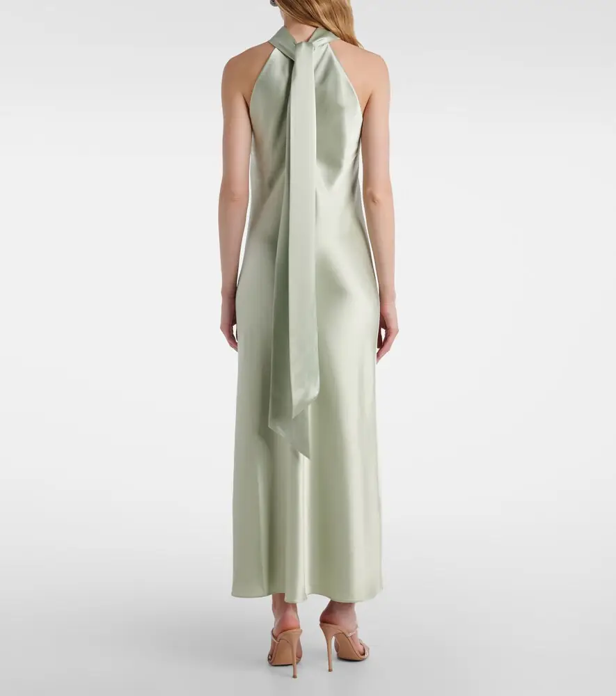 Galvan Sienna scarf-detail satin maxi dress | Thumbnail 3