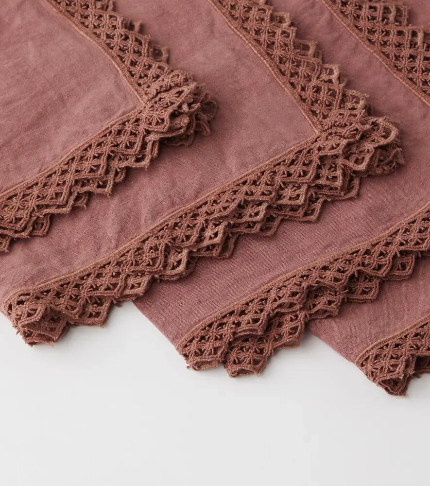 Once Milano Set of 4 macramé linen napkins | Thumbnail 2
