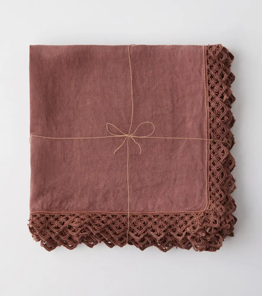 Once Milano Set of 4 macramé linen napkins | Thumbnail 4