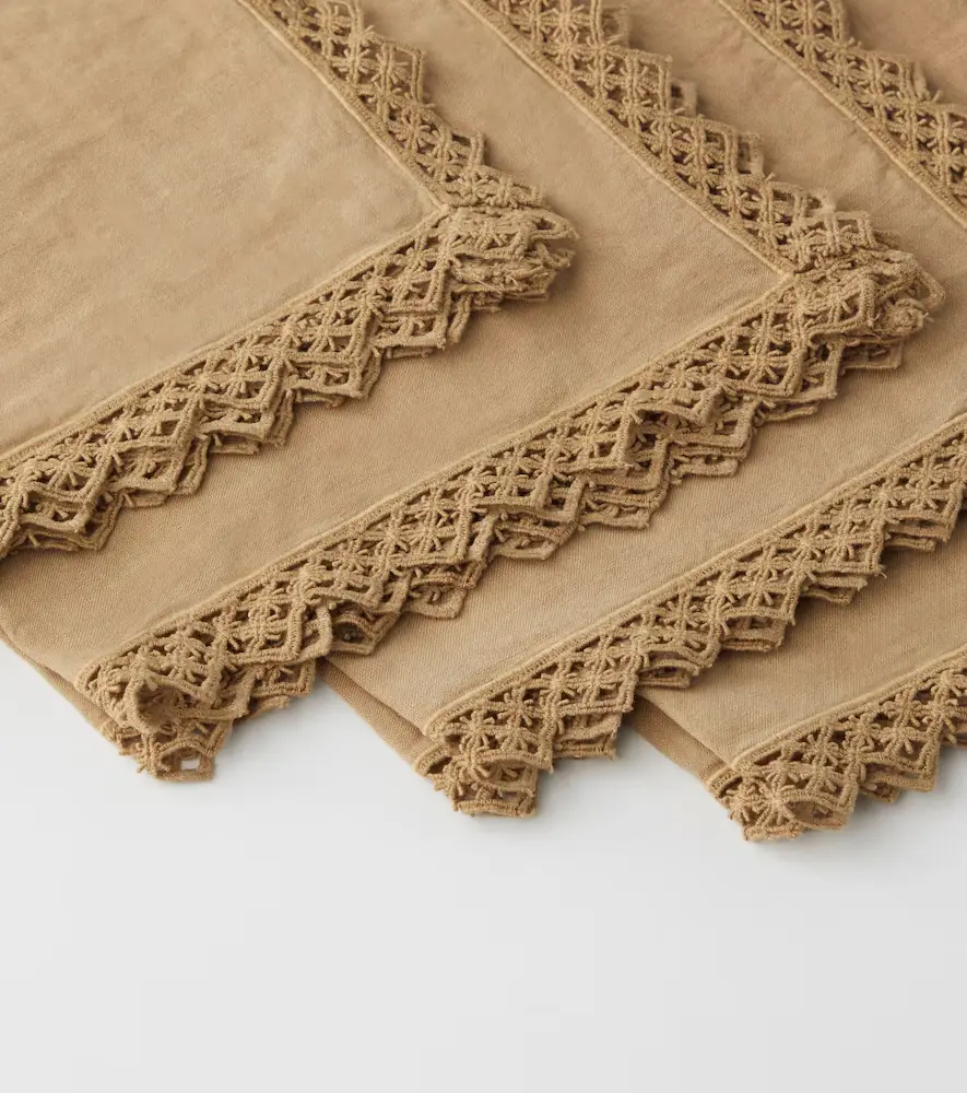 Once Milano Set of 4 macramé linen napkins | Thumbnail 2