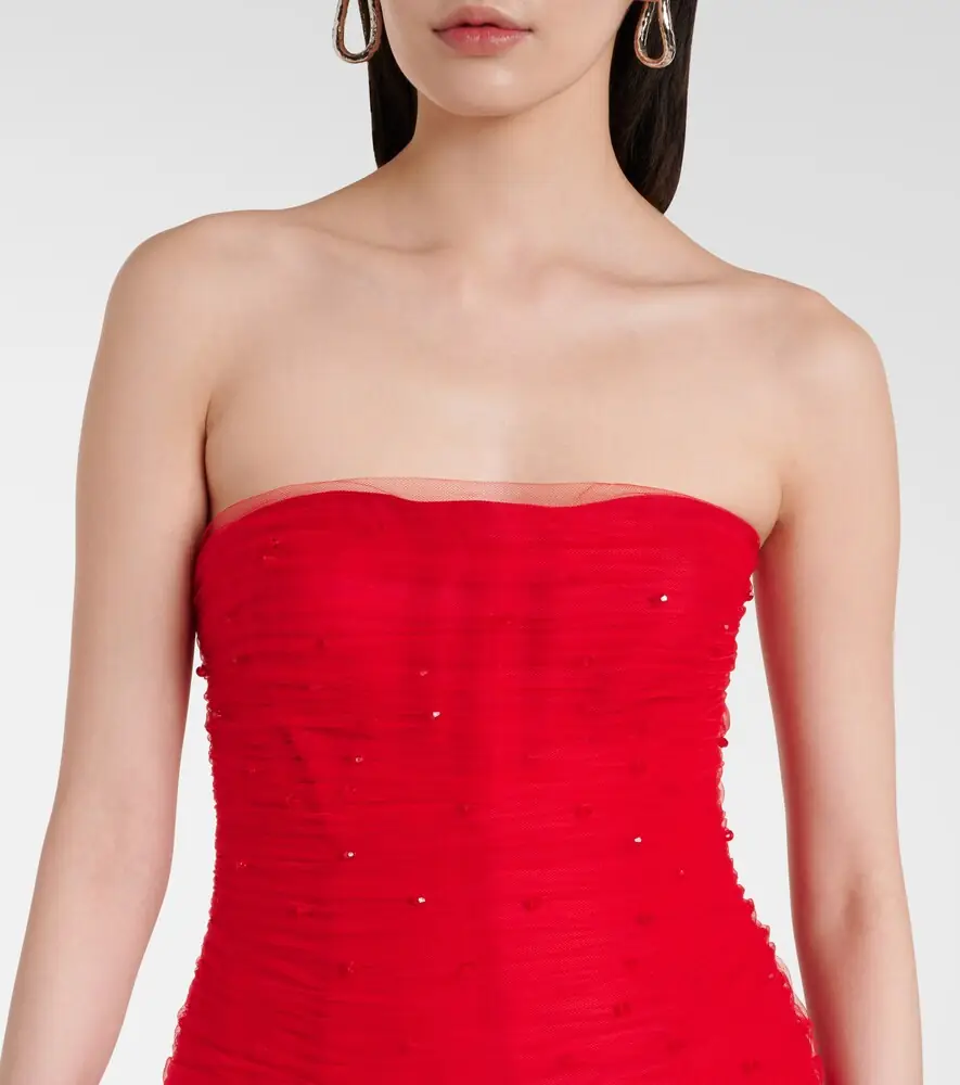 Carolina Herrera Embellished strapless tulle gown | Thumbnail 3