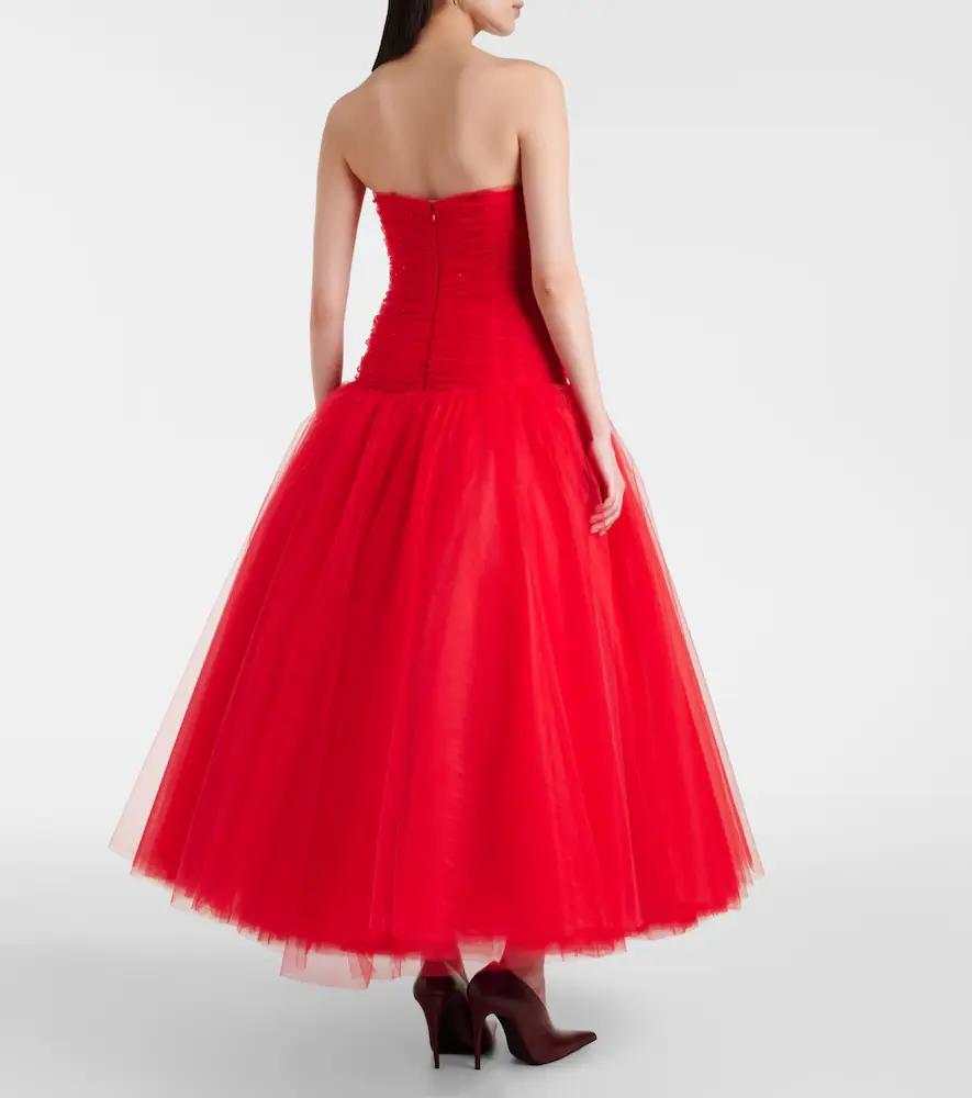 Carolina Herrera Embellished strapless tulle gown | Thumbnail 4