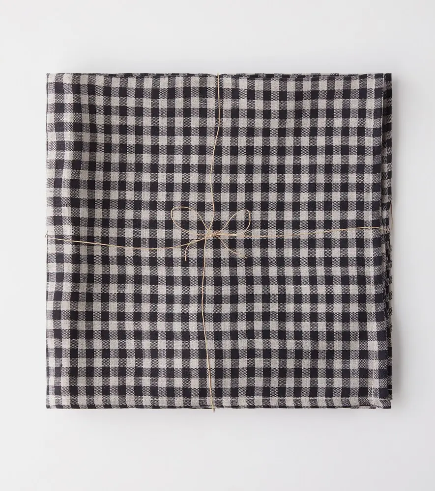 Once Milano Set of 4 gingham linen napkins | Thumbnail 3