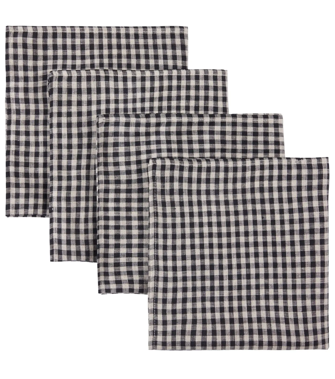 Once Milano Set of 4 gingham linen napkins