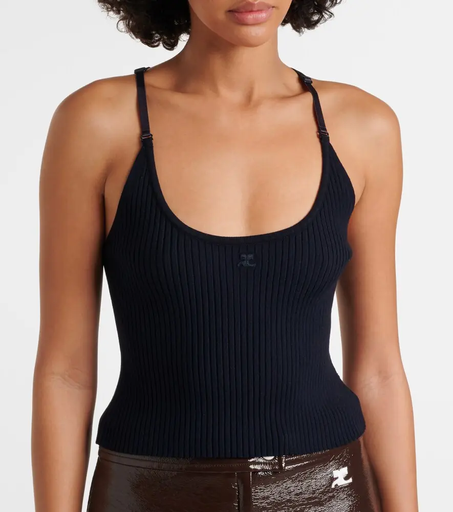 Courrèges Courrèges Logo ribbed-knit tank top | Thumbnail 3