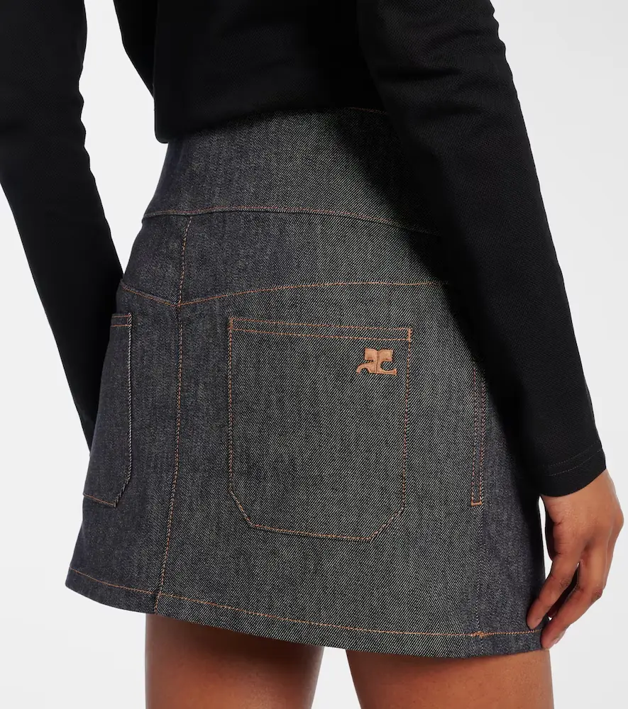 Courrèges Courrèges Belted denim miniskirt | Thumbnail 3