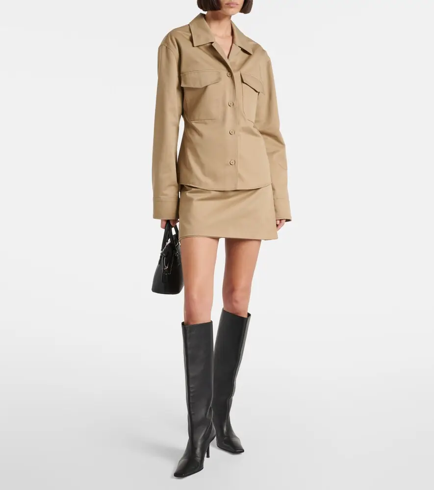 Courrèges Courrèges Belted and pleated polycotton miniskirt | Thumbnail 4