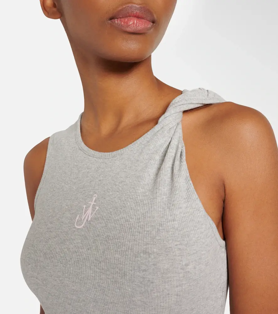 JW Anderson Logo embroidered cotton jersey maxi dress | Thumbnail 3
