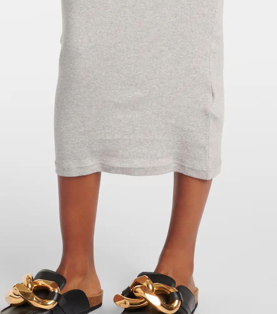 JW Anderson Logo embroidered cotton jersey maxi dress | Thumbnail 4
