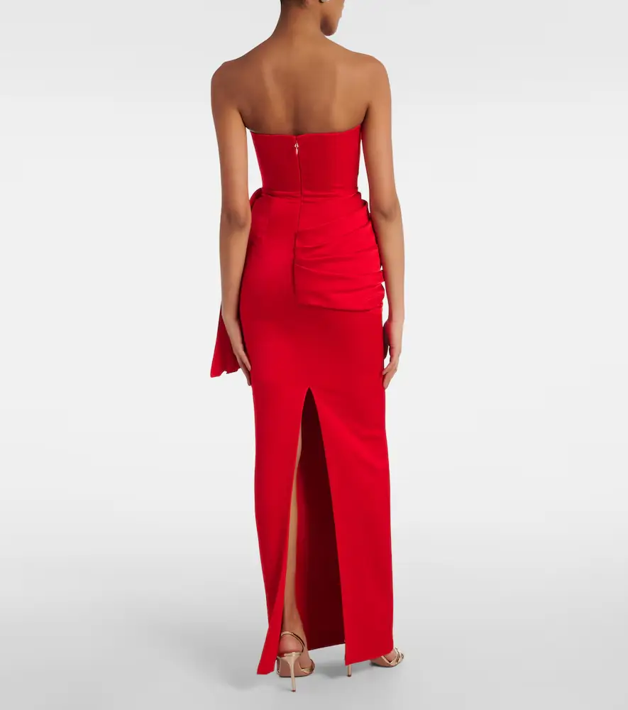 Alex Perry Draped crêpe satin gown | Thumbnail 3 Alex Perry Draped crêpe satin gown | Thumbnail 3