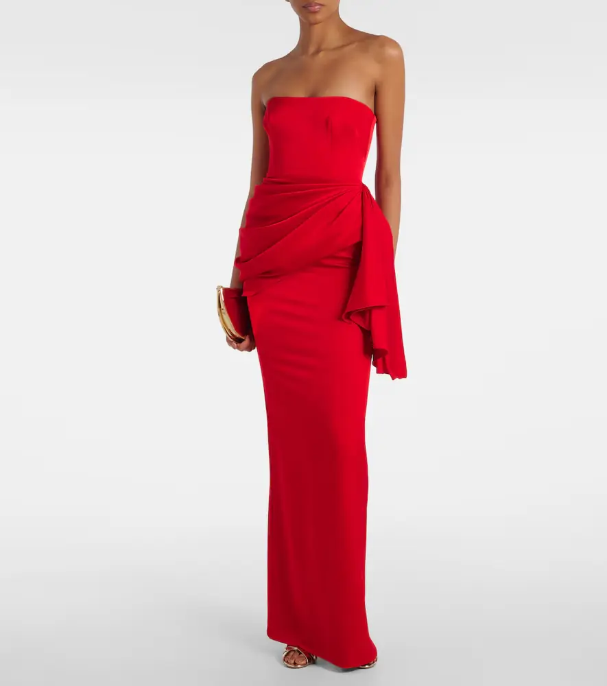 Alex Perry Draped crêpe satin gown | Thumbnail 5 Alex Perry Draped crêpe satin gown | Thumbnail 5