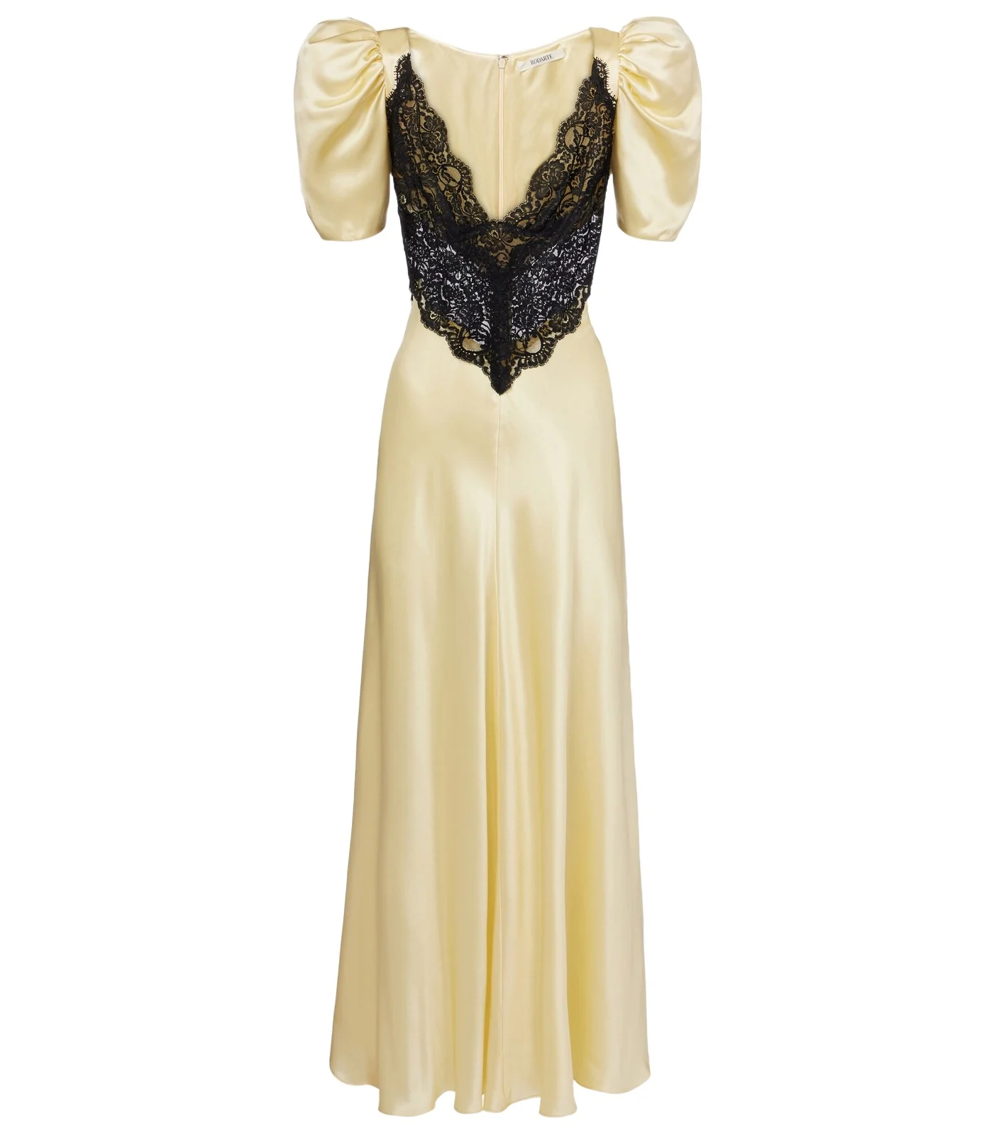 Lace-trimmed silk charmeuse gown Lace-trimmed silk charmeuse gown