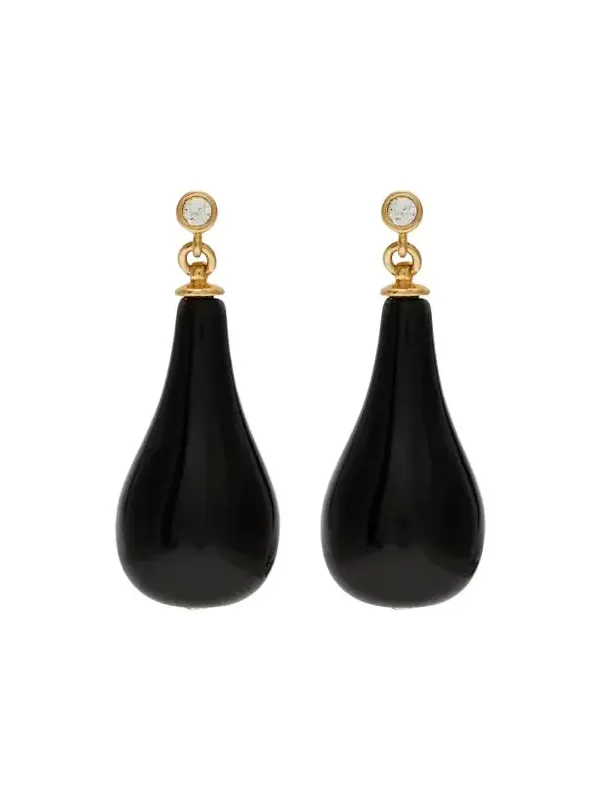Onyx gold-plated drop earrings Onyx gold-plated drop earrings