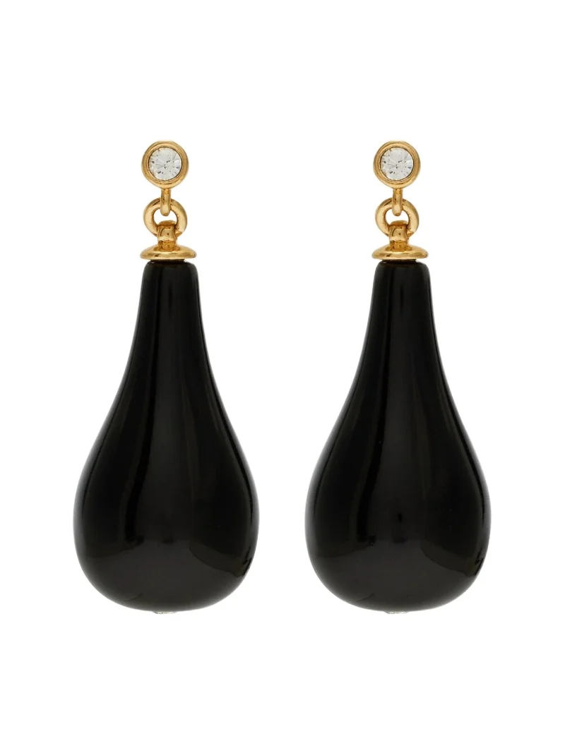 Onyx gold-plated drop earrings