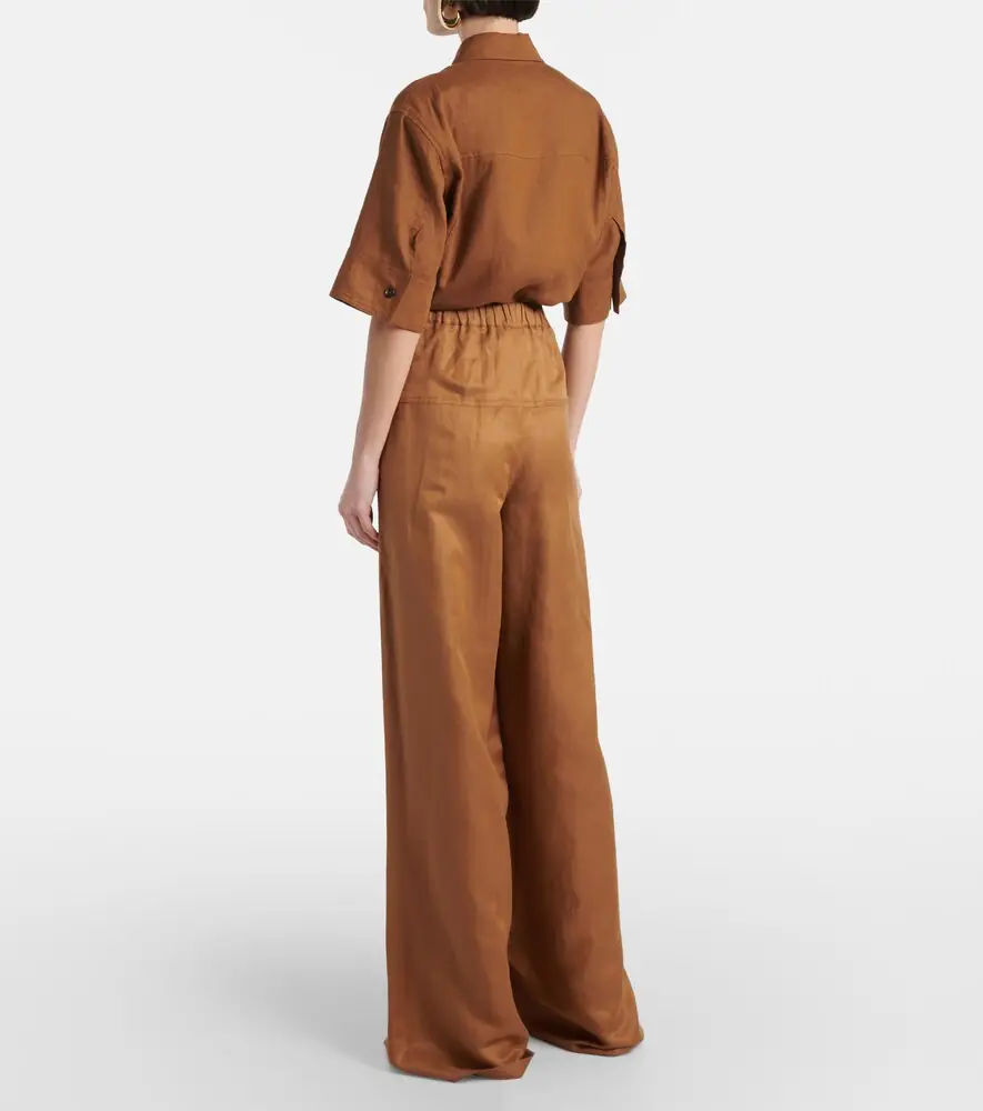 Max Mara Onore linen and silk twill wide-leg pants | Thumbnail 2 Max Mara Onore linen and silk twill wide-leg pants | Thumbnail 2