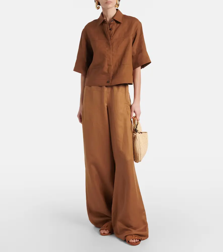 Max Mara Onore linen and silk twill wide-leg pants | Thumbnail 3 Max Mara Onore linen and silk twill wide-leg pants | Thumbnail 3