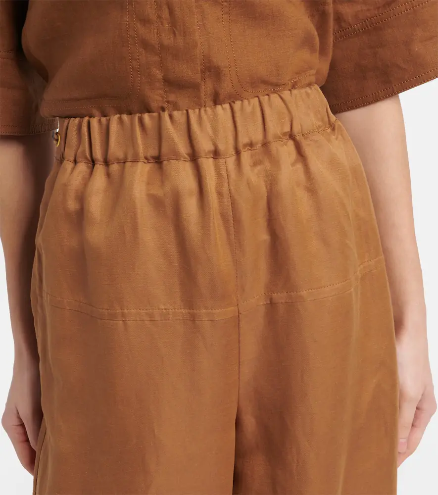 Max Mara Onore linen and silk twill wide-leg pants | Thumbnail 4 Max Mara Onore linen and silk twill wide-leg pants | Thumbnail 4