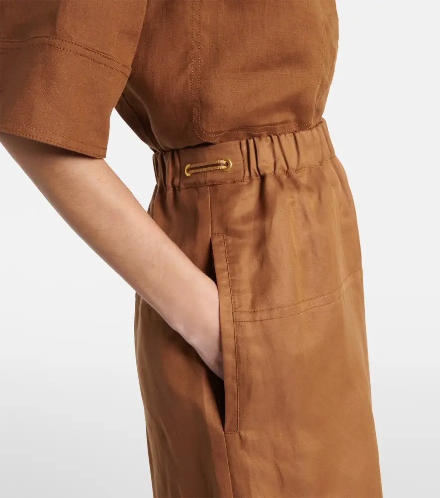 Max Mara Onore linen and silk twill wide-leg pants | Thumbnail 5 Max Mara Onore linen and silk twill wide-leg pants | Thumbnail 5