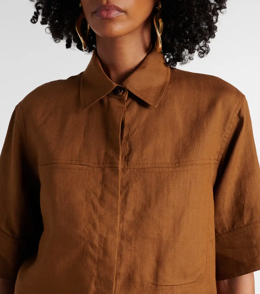 Max Mara Cropped linen shirt | Thumbnail 4