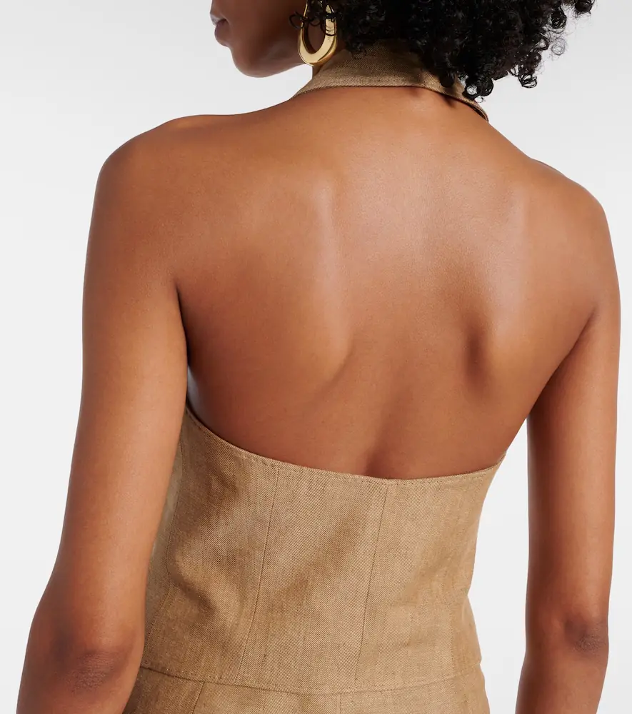 Max Mara Sauro open-back linen vest | Thumbnail 2