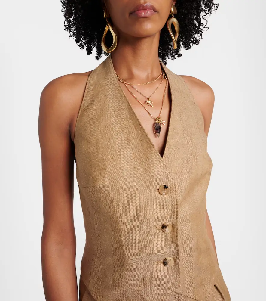 Max Mara Sauro open-back linen vest | Thumbnail 5
