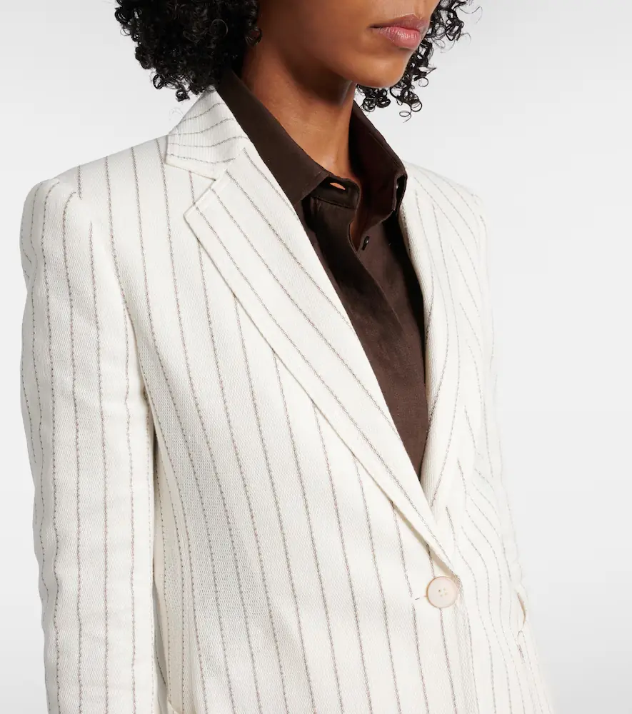 Max Mara Jadi striped cotton and linen blazer | Thumbnail 3