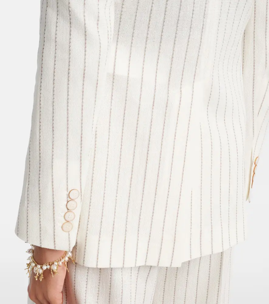 Max Mara Jadi striped cotton and linen blazer | Thumbnail 5