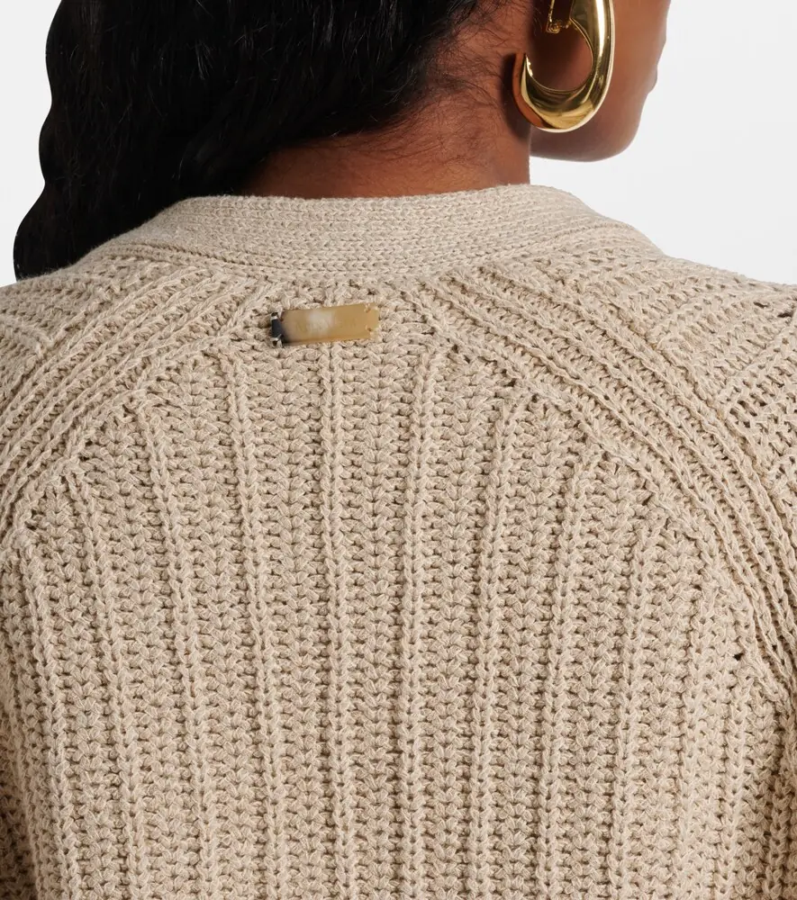 Max Mara Stelvio linen and cotton cardigan | Thumbnail 6 Max Mara Stelvio linen and cotton cardigan | Thumbnail 6