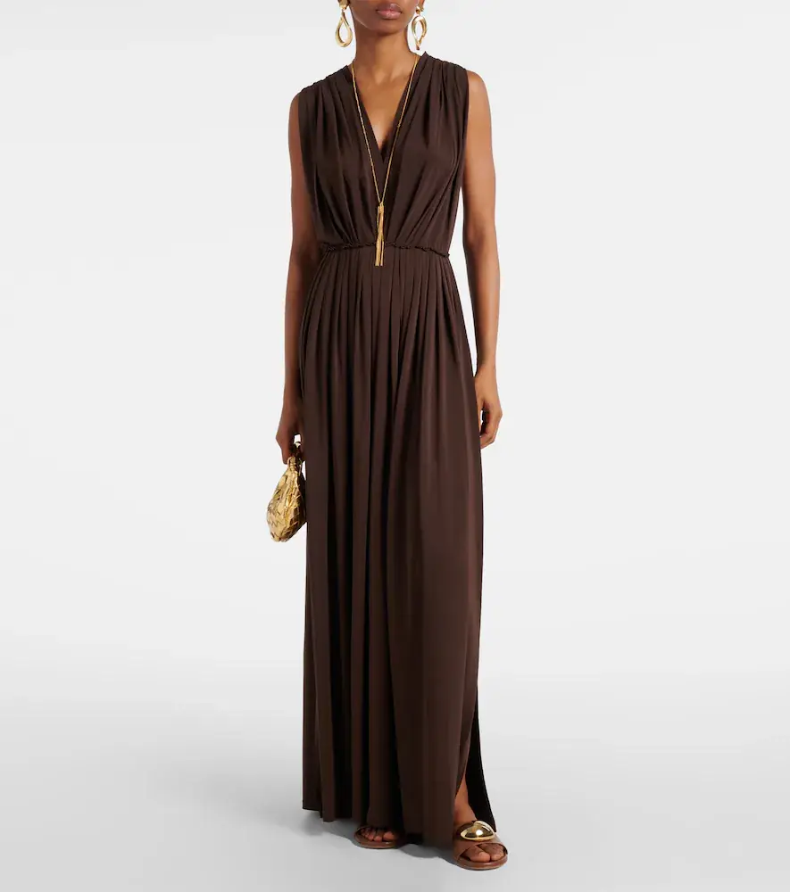 Max Mara Pleated gathered maxi dress | Thumbnail 2 Max Mara Pleated gathered maxi dress | Thumbnail 2